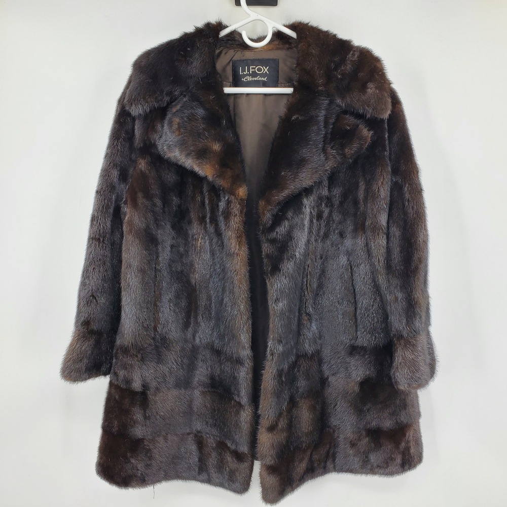 Vintage IJ Fox Cleveland Dark Mink Fur Coat Brown Mahogany Long‎ Mob Wife Glam